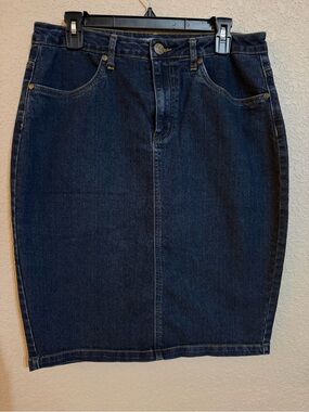 Lexi Dark Blue Denim Pencil Skirt - Size 12